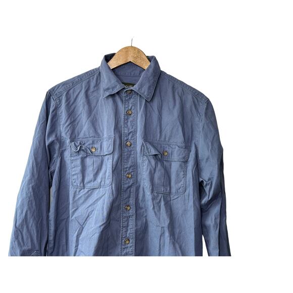 Eddie Bauer Blue Long Sleeve Button Down Shirt 100% Cotton Men's Medium - Picture 4 of 6